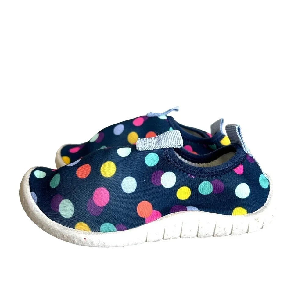 Kids Multicolored Polka Dot Slip-On Flats Shoes